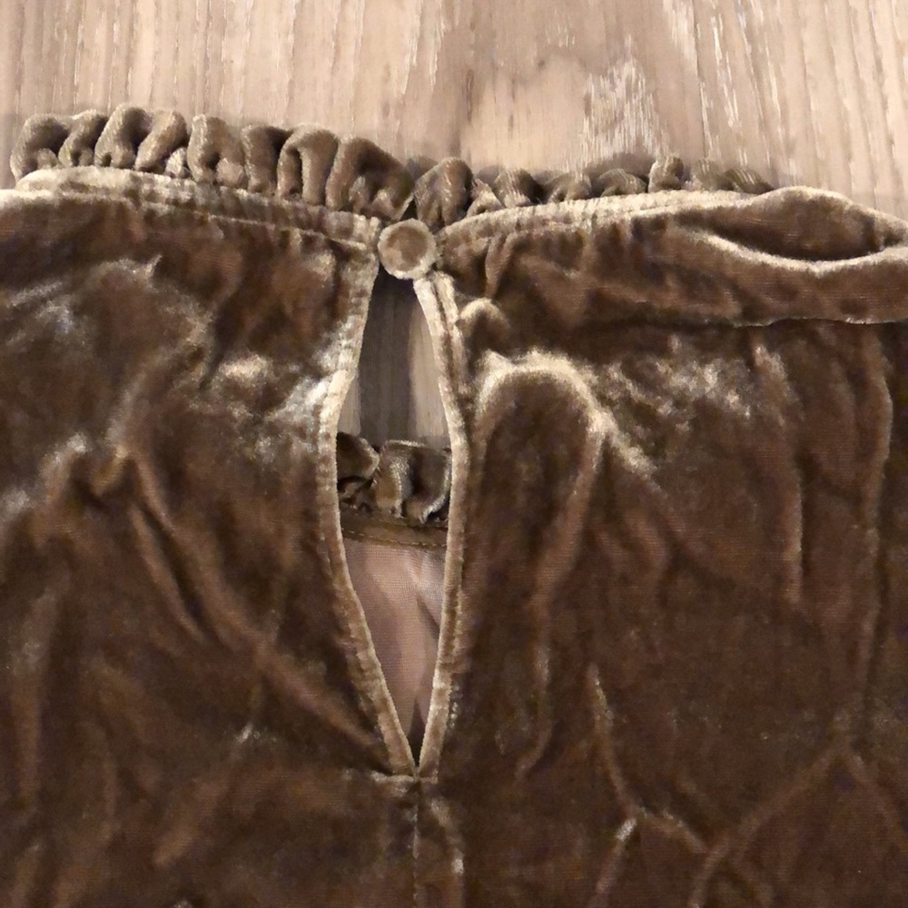 Ulla Johnson Velvet Mock Neck Ruched Blouse 4 - Picture 8 of 8